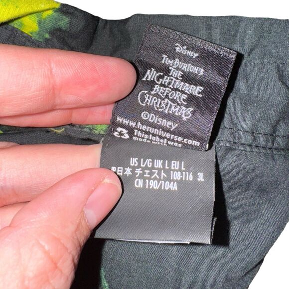 Disney Our Universe Shirt Men's L‎ Black Green The Nightmare Before Christma - Picture 12 of 13